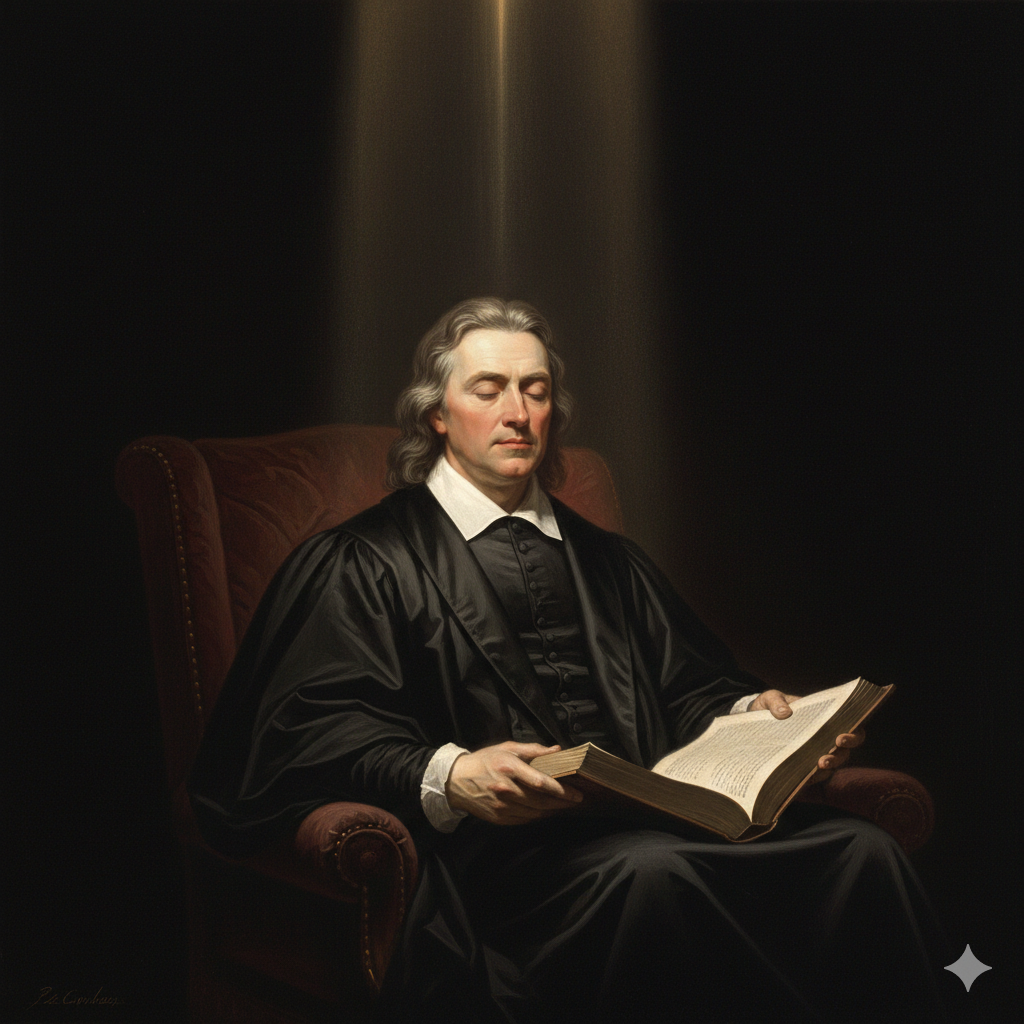 John Milton reflecting on blindness and faith in his poem On His Blindness